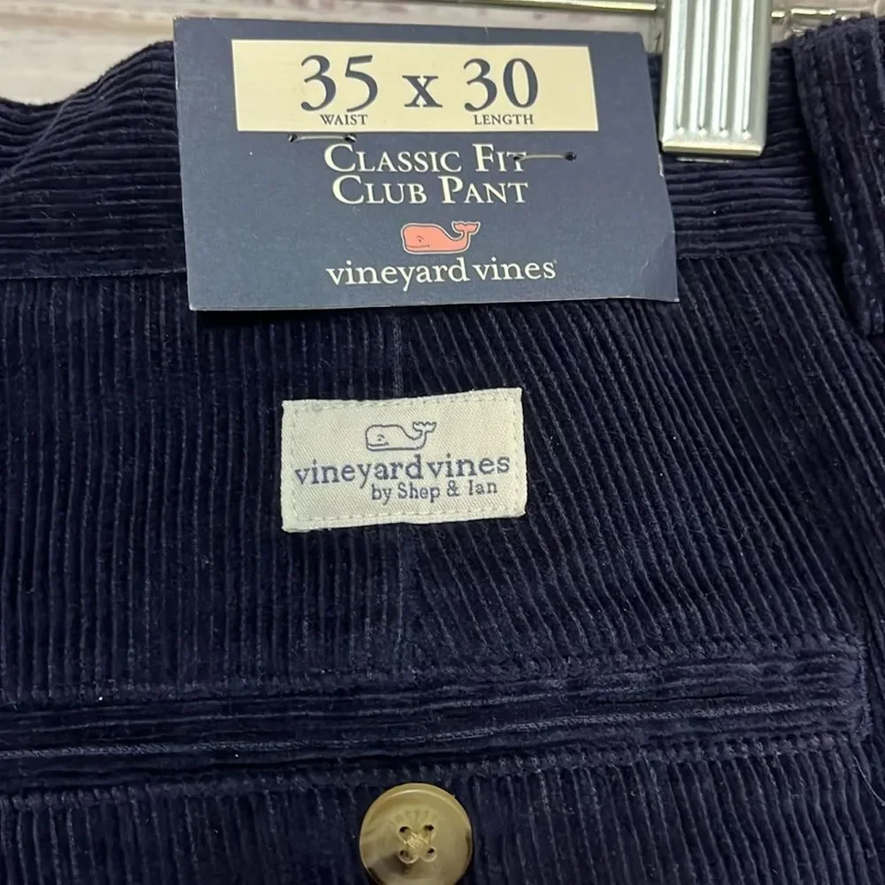 Vineyard Vines Mens Classic Fit Club Pant 35x30 Corduroy Lighthouse Boat Golf